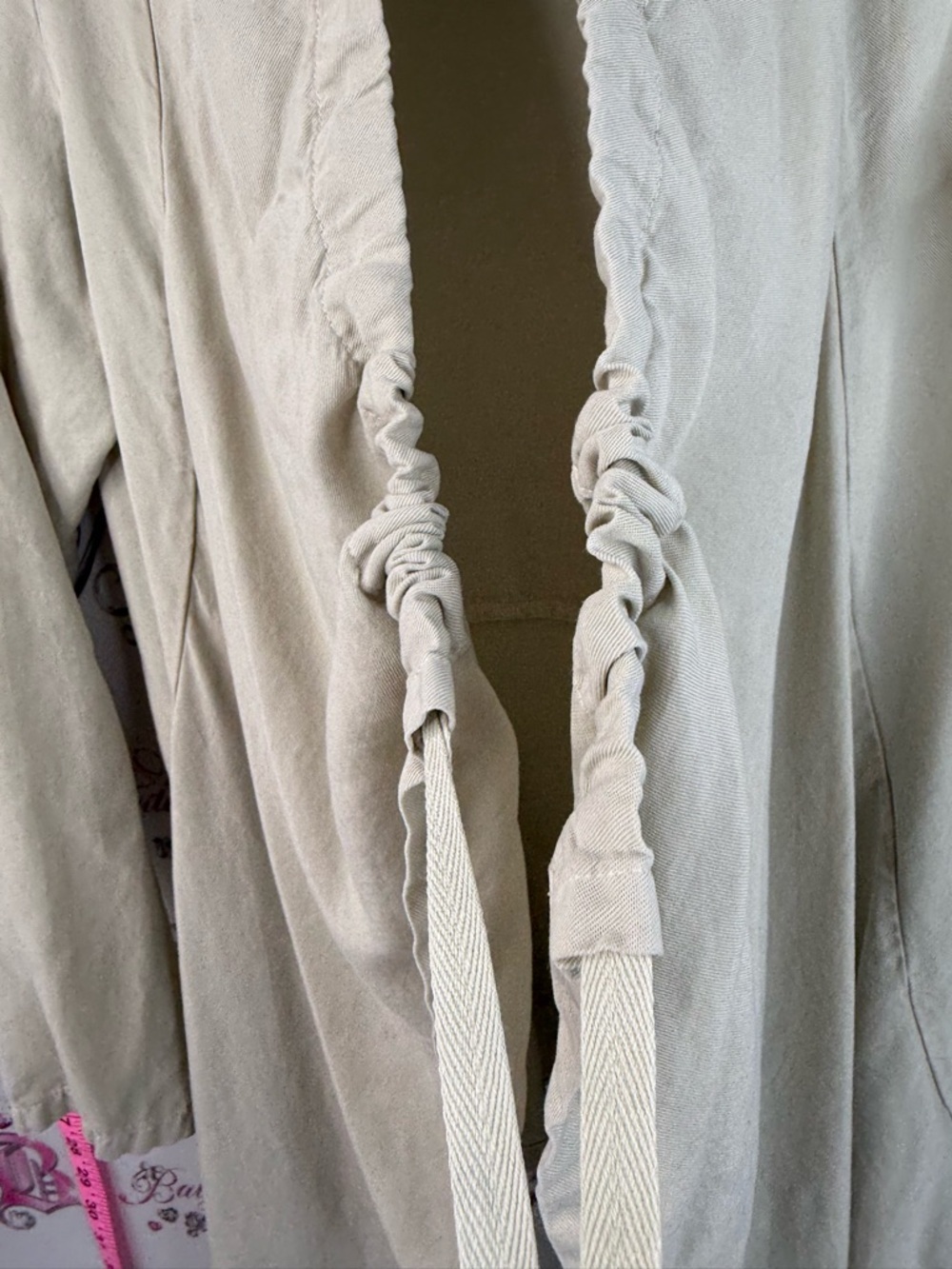 bryn Walker long sleeve cardigan Cream Ruffled Open-Front Draped Cardigan - Picture 7 of 15